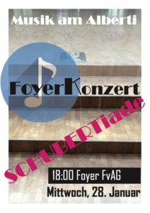 Plakat zur Ankündigung des Foyerkonzerts 2026